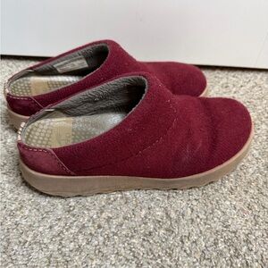 Dansko Shoes Womens 8 Lucie Clogs Red Wool Closed Toe Casual Wedge Slippers